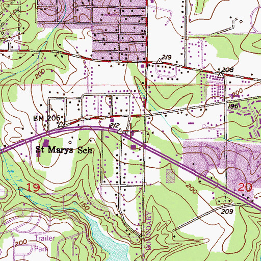 Topographic Map of Grace Community Church, AL