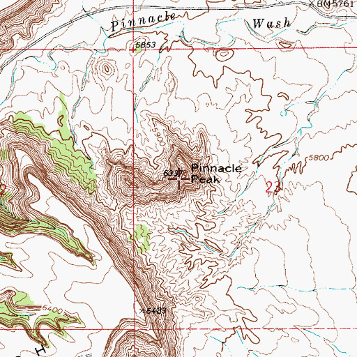 Topographic Map of Pinnacle Peak, UT