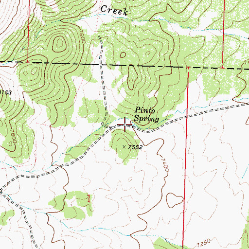 Topographic Map of Pinto Spring, UT