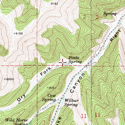 Topographic Map of Pinto Spring, UT