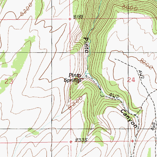 Topographic Map of Pinto Springs, UT