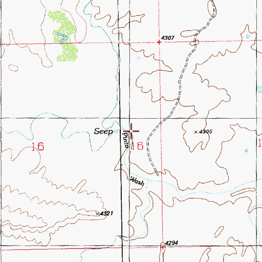 Topographic Map of Pinto Wash, UT