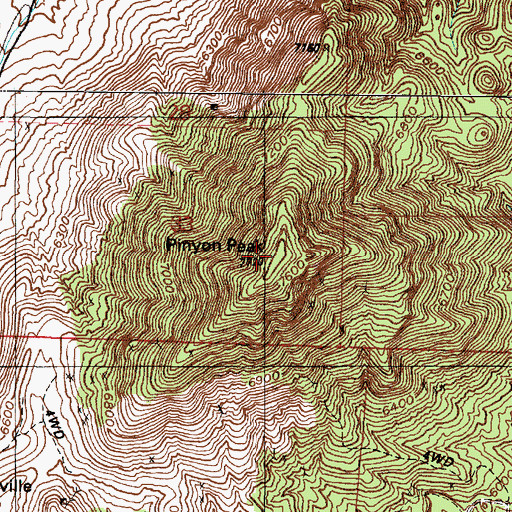 Topographic Map of Pinyon Peak, UT