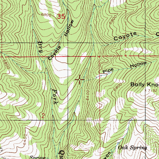 Topographic Map of Pipe Hollow, UT