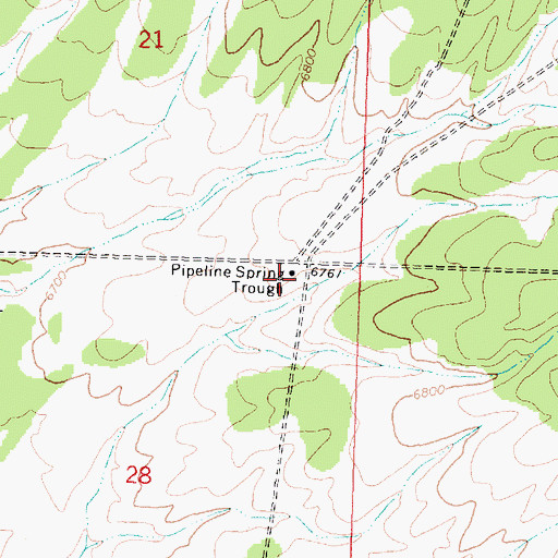 Topographic Map of Pipeline Spring Trough, UT