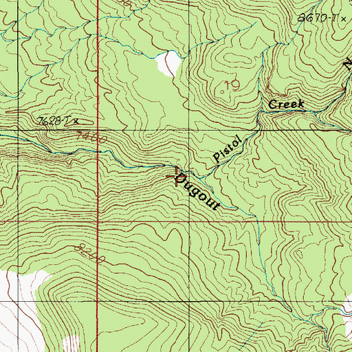 Topographic Map of Pistol Creek, UT