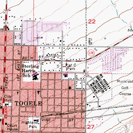 Topographic Map of Plat C Park, UT