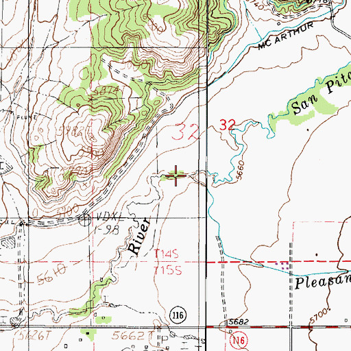 Topographic Map of Pleasant Creek, UT