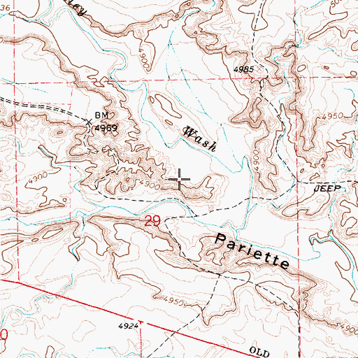 Topographic Map of Pleasant Valley, UT