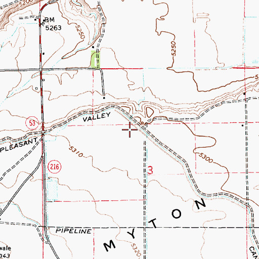 Topographic Map of Pleasant Valley Canal, UT