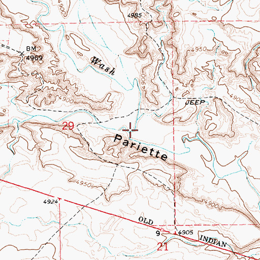 Topographic Map of Pleasant Valley Wash, UT