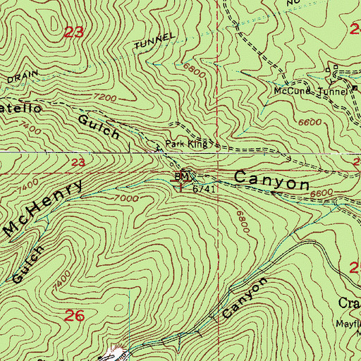 Topographic Map of Pocatello Gulch, UT