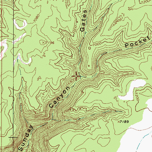 Topographic Map of Pocket Hollow Canyon, UT