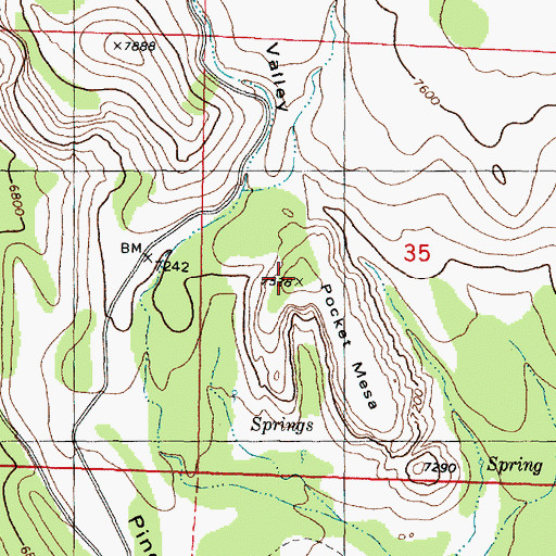 Topographic Map of Pocket Mesa, UT