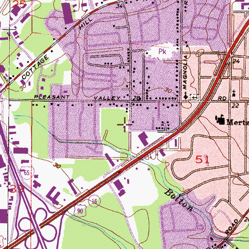 Topographic Map of Bel Air Assembly of God Church, AL
