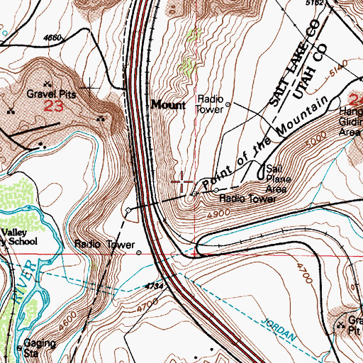 Topographic Map of Point of the Mountain, UT