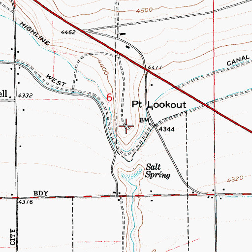 Topographic Map of Point Lookout, UT