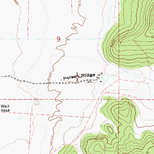 Topographic Map of Poison Ridge, UT