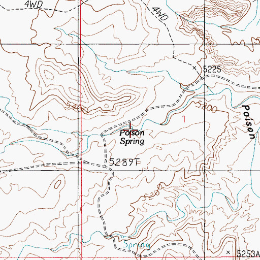 Topographic Map of Poison Spring, UT