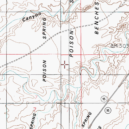 Topographic Map of Poison Spring Benches, UT