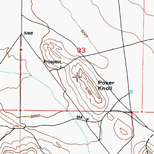Topographic Map of Poker Knoll, UT