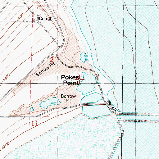 Topographic Map of Pokes Point, UT