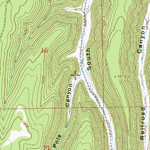 Topographic Map of Pole Canyon, UT