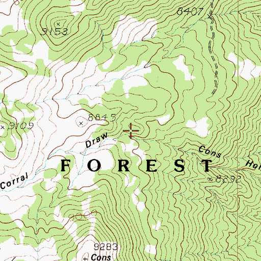 Topographic Map of Pole Corral Draw, UT