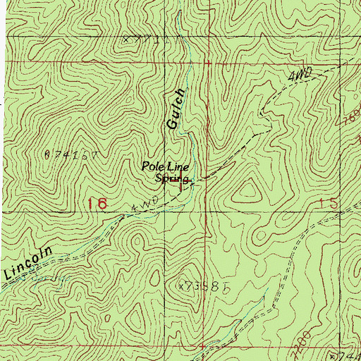 Topographic Map of Pole Line Spring, UT