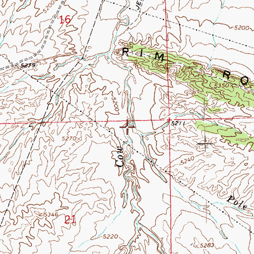 Topographic Map of Pole Line Wash, UT