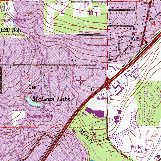 Topographic Map of Belle Chene, AL
