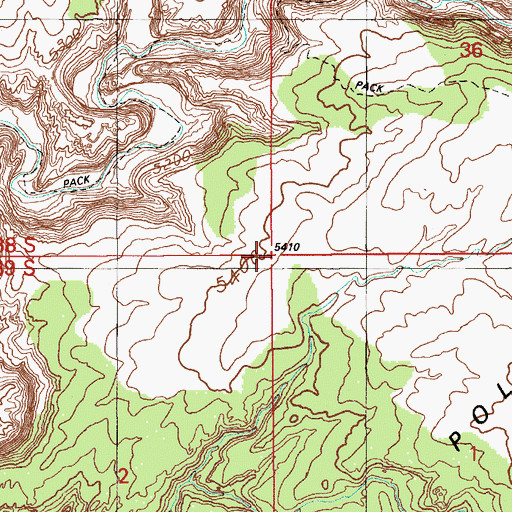 Topographic Map of Pollys Pasture, UT