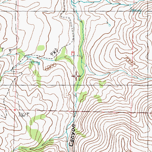 Topographic Map of Poison Canyon, UT
