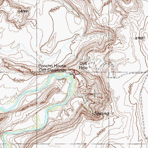 Topographic Map of Poncho House, UT