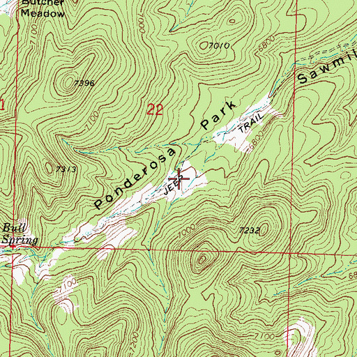 Topographic Map of Ponderosa Park, UT