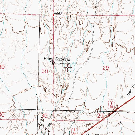 Topographic Map of Pony Express Reservoir, UT