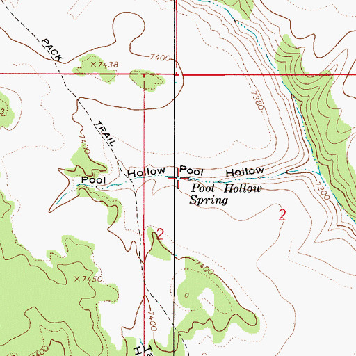 Topographic Map of Pool Hollow Spring, UT