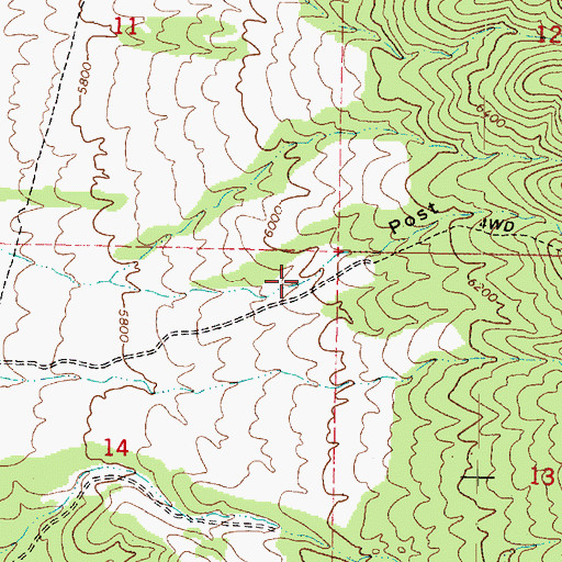Topographic Map of Post Hollow, UT