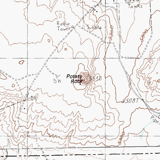 Topographic Map of Potato Rock, UT