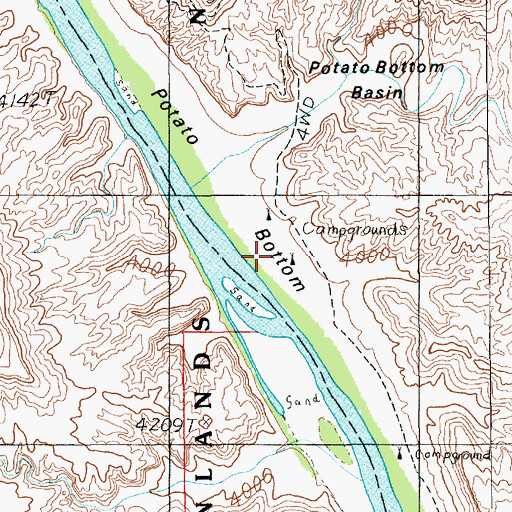 Topographic Map of Potato Bottom, UT