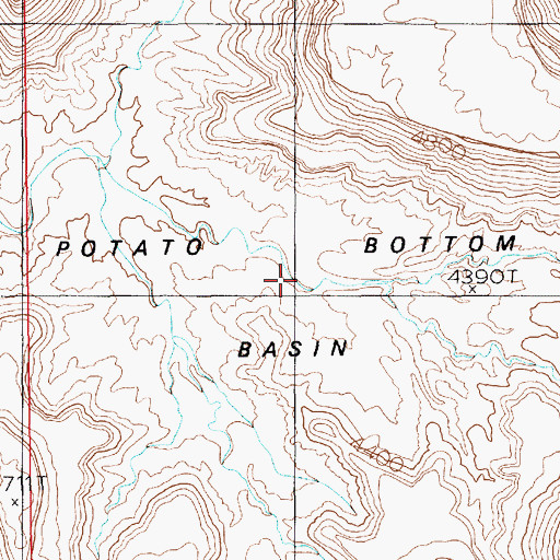 Topographic Map of Potato Bottom Basin, UT