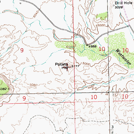 Topographic Map of Potato Hill, UT