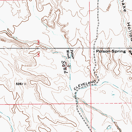 Topographic Map of Potter Wash, UT