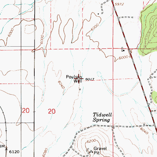 Topographic Map of Poulson Well, UT