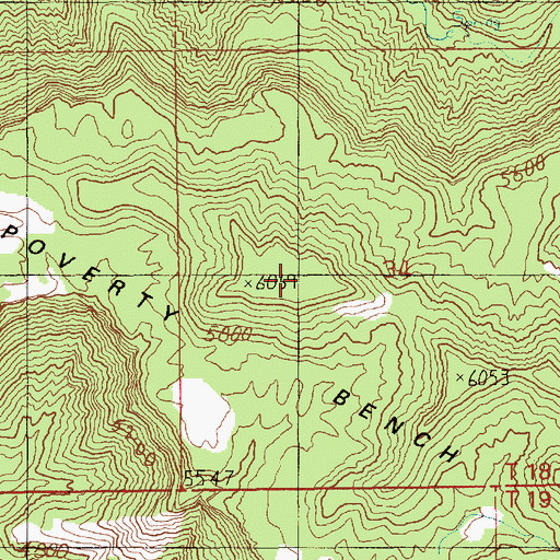 Topographic Map of Poverty Bench, UT