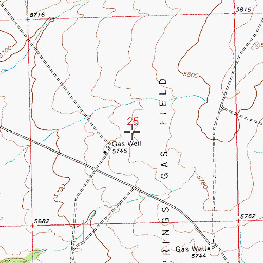 Topographic Map of Powder Springs Gas Field, UT