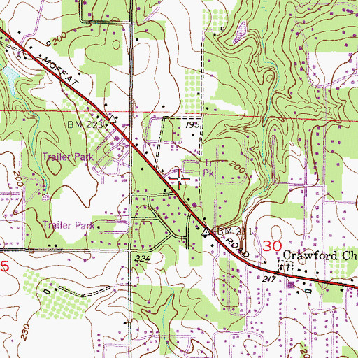 Topographic Map of Bethany Baptist Church, AL