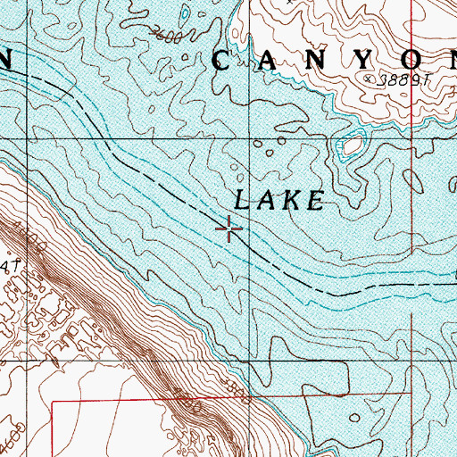 Topographic Map of Lake Powell, UT