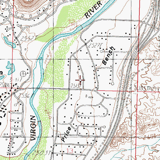 Topographic Map of Price Bench, UT
