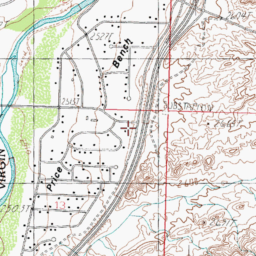 Topographic Map of Price Bench Ditch, UT